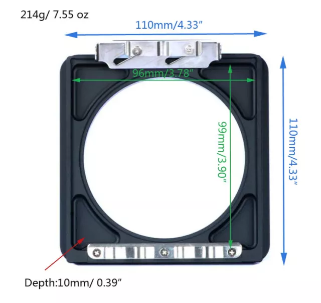 New Lens Board Adapter for Wista to Linhof Technika 4x5 Large Format 110x110mm