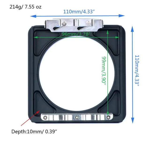 Nuevo adaptador de placa de lente para Wista a Linhof Technika 4x5 gran formato 110x110 mm