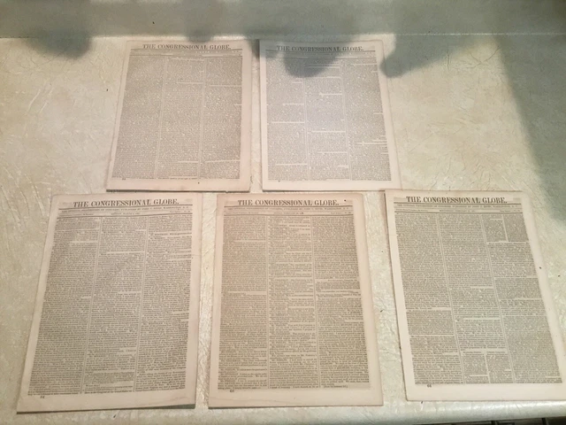 5 THE Congressional Globe Congress 1861-1865 SLAVERY JEFFERSON DAVIS WAR SOON