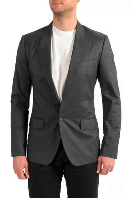 Dolce & Gabbana Men's "Sicilia" Silk Gray Striped Sport Coat Blazer US 38 IT 48