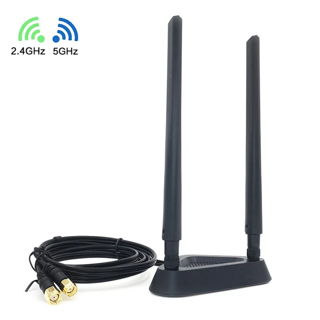 Antenne WiFi 8dBi Bi-bande Bingfu - RP-SMA 2.4GHz/5.8GHz