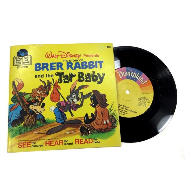 VINTAGE 1977 DISNEY Read-Along Story BRER RABBIT & TAR BABY Book ...