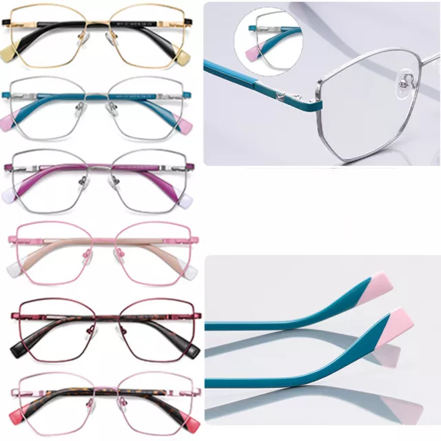 Womens Metal Glasses Frame Blue Light Blocking Eyeglasses Candy Colorful A