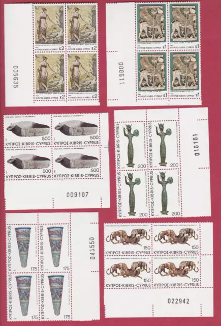 R* CYPRUS 4 SETS in BLOCKS (56v.) MNH** 1980 ARCHEOLOGY Mi nr. 525-538 #7136