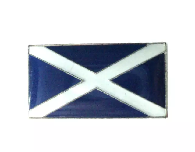 Scotland National Flag Scottish Saltire St Andrews Cross Metal Enamel Badge 19mm