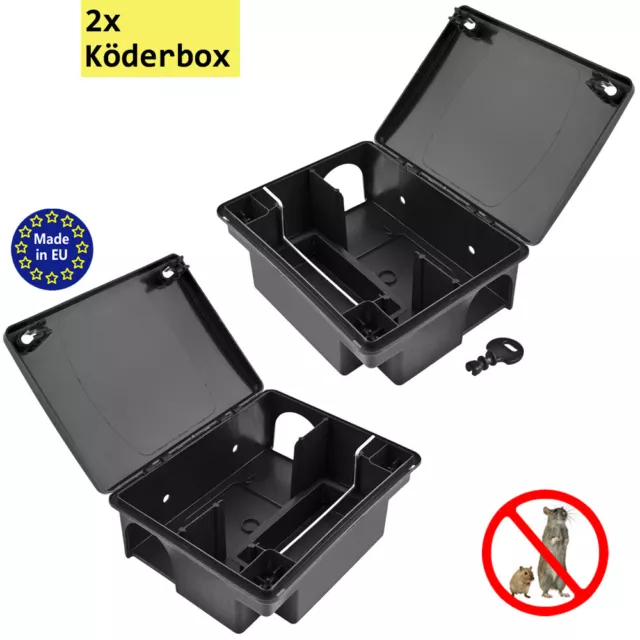 2x Köderstation Kompaktbox Köderbox Mäusebox Rattenbox Nagerköderstation Petigi