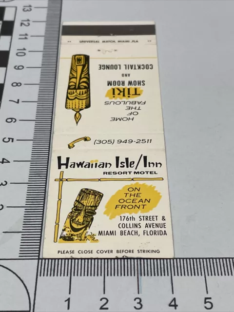 Front Strike Matchbook Cover  Hawaiian Isle/Inn  Miami Beach, FL  gmg. unstruck