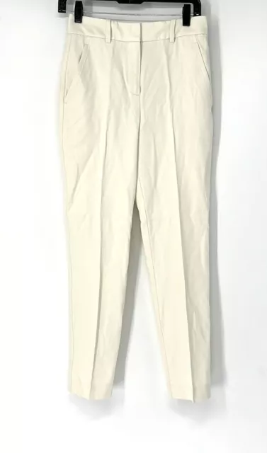 Reiss NWT Ember Slim Fit Tailored Trousers Cream Womens Size 0 Pants