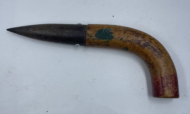Vintage Garden Dibber Tool for Bulb Seed Planting Wood Steel Tip