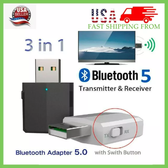 3 in 1 USB Bluetooth 5.0 Audio Transmitter/Receiver Adapter For TV/PC/Car Grace