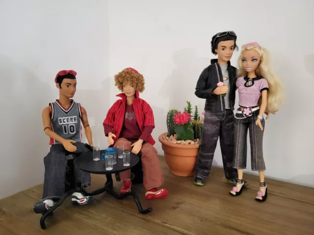 My Scene Bryant, River, Sutton & Barbie, avec plusieurs accessoires