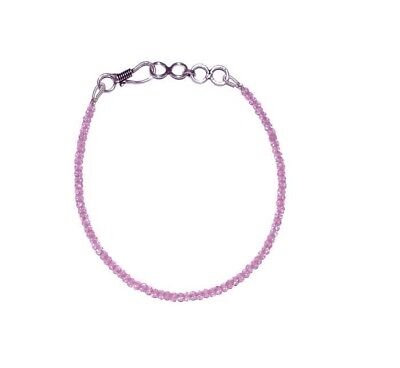 Pink Zircon Gemstone 3 mm Rondelle Faceted Strand Beads Bracelet