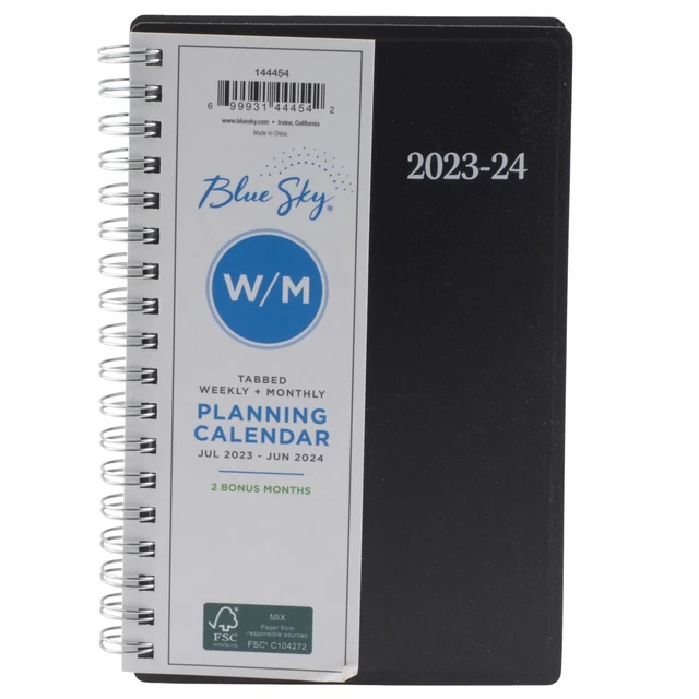 BLUE SKY 2023 2024 Weekly Monthly Pocket Spiral Planner 4" x 6" 14.95