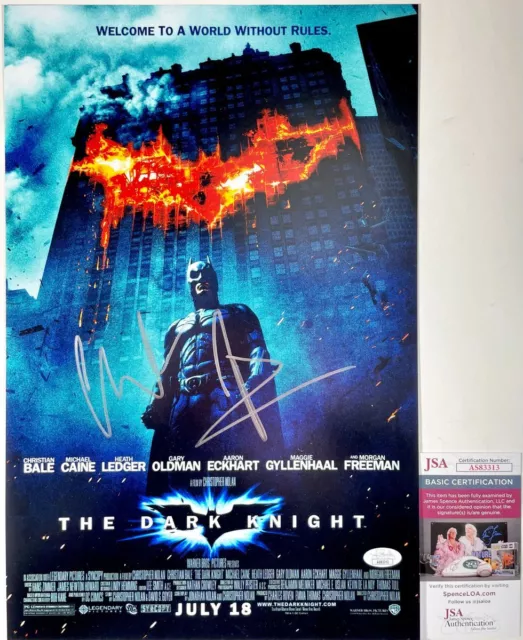 Christian Bale Signed The Dark Knight 11x17 Poster A Autograph Batman JSA COA