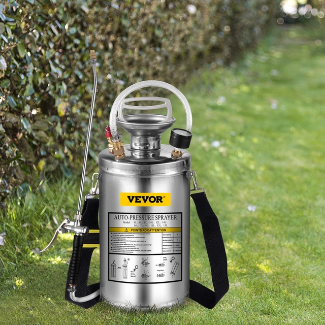 Pulvérisateur à Dos 8L En Inox - Buse Réglable, Sécurité, Pour Jardin, Nettoyage Et Désinfection - 3