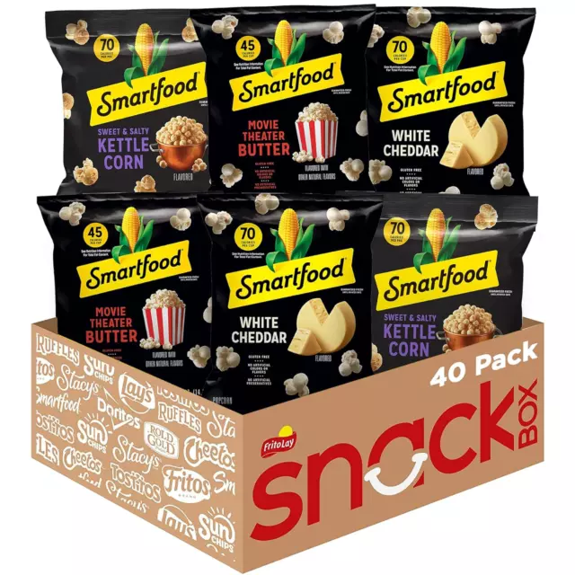 Smartfood Popcorn Variety Pack, 0.5 Ounce Pack of 40