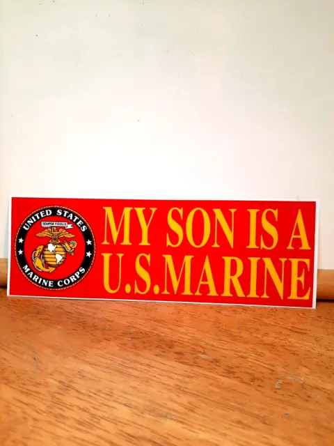 My Son Is A U.S. Marine Bumper Sticker United States Miltary