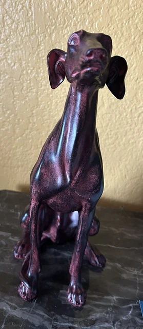 Vintage Wooden Greyhound figurine / Greyhound Dog statue