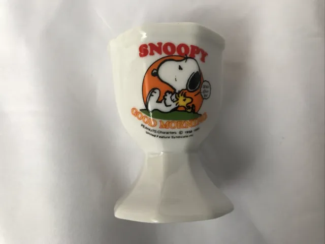 Snoopy Egg Cup United Feature Syndicate Inc. Good Morning Vintage Collectible