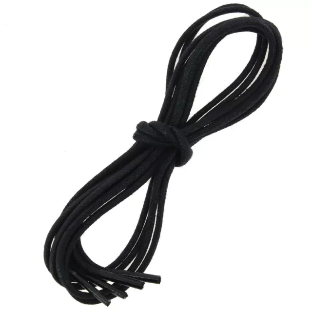 Les Lacets Français. Lacets ronds et épais. 3MM, Coton. Noir.  -