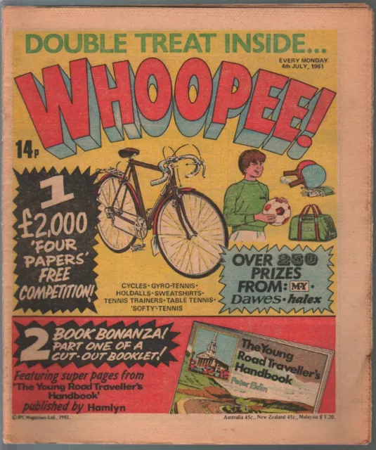 Whoopee! 7/4/1981-UK tabloid comic book-Tom Horror-Lolly Pop-Frankie Stein-FN