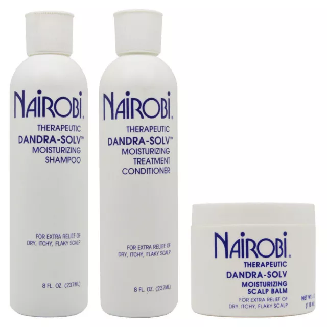 Nairobi Dandra Solv Moisturizing Shampoo, Conditioner, Scalp Balm SET