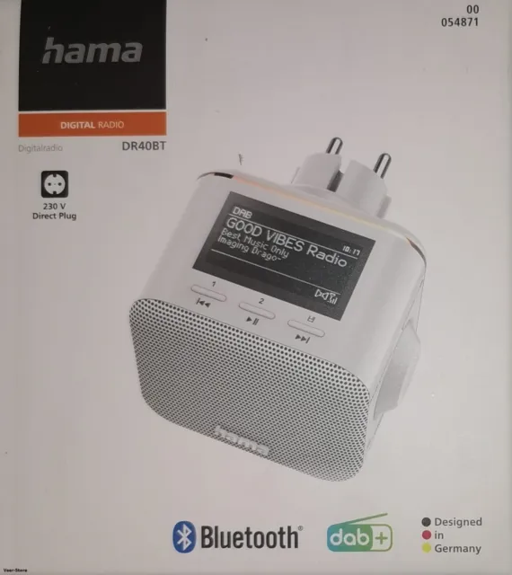Hama Steckdosenradio DAB+/DAB Digitalradio klein - weiß - DR40BT NEU & OVP