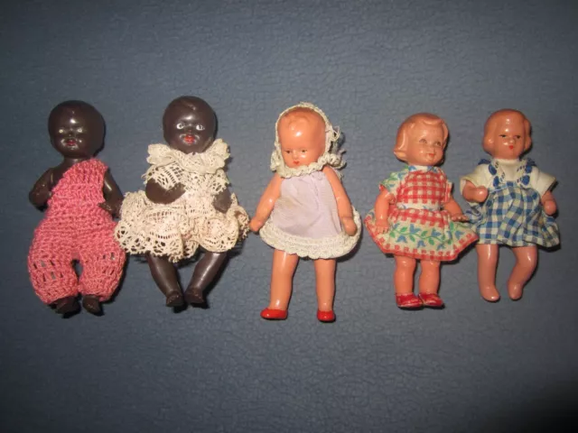 5 Stück Puppenstuben Kinder aus den 50 / 60iger Jahren
