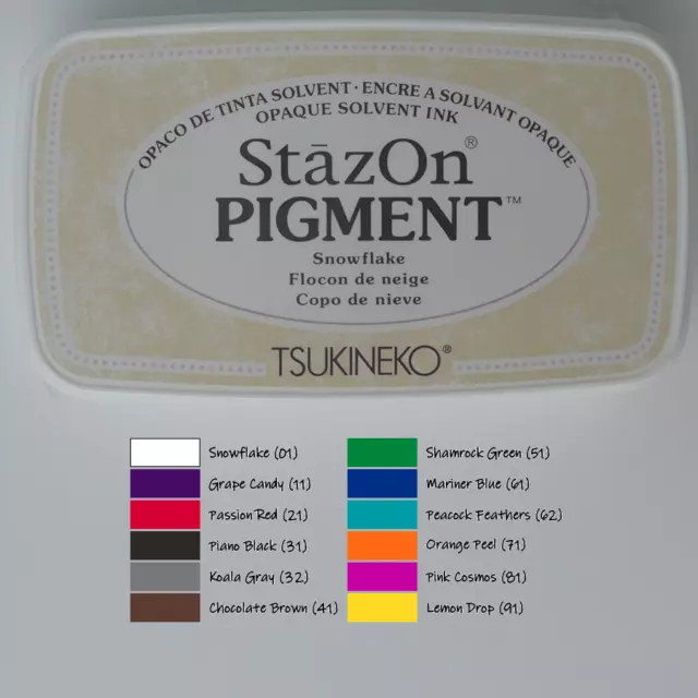 StazOn Pigment Stempelkissen 75x34 mm (12 deckende Farbtöne zur Wahl)