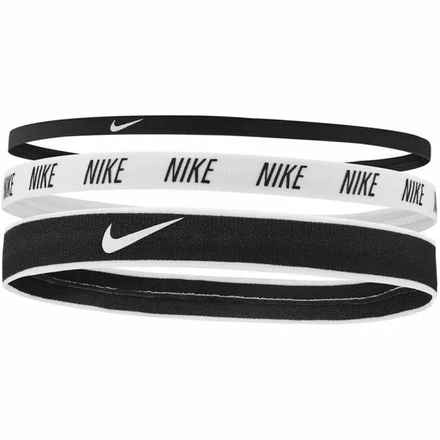 Nike Headbands Mixed Width Black White - Running, Stretchy, Sports Headbands