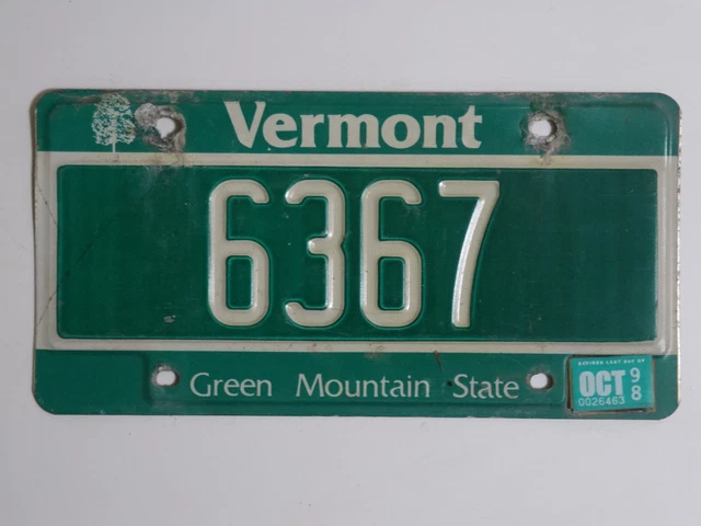 Vermont 6367 License Plate / American Number Plate