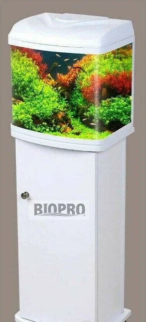 BIOPRO B226 (WHITE) Aquarium & Cabinet Set 10L Glass Fish Tank LED Pump/Filter