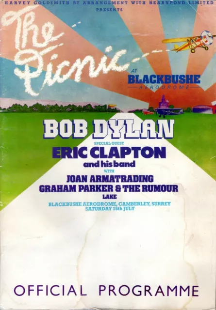 Bob Dylan-Eric Clapton 1978 Picnic At Blackbushe Concert Program Book-Vg 2 Nmt