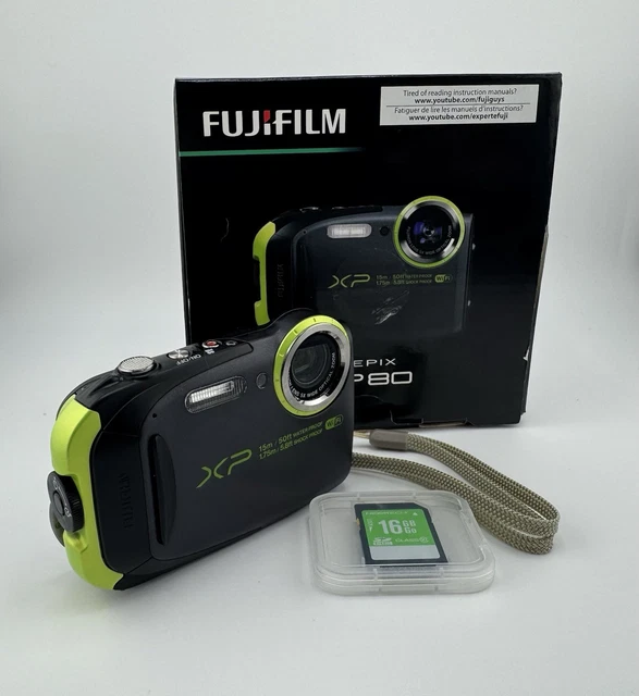 FUJIFILM FINEPIX XP80 Waterproof Digital Camera - Black/Lime
