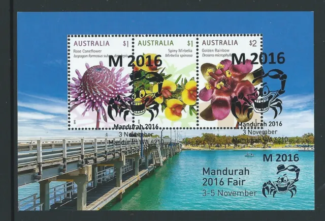 Australia 2016 Mandurah Stamp Show Miniature Sheet F. Used Special Cancellation