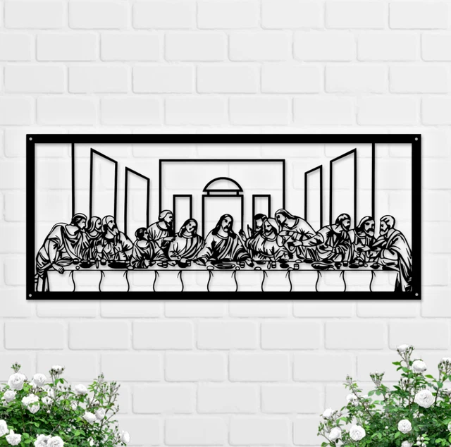 JESUS LAST SUPPER Metal Wall Decor, Christian Metal Sign Gift