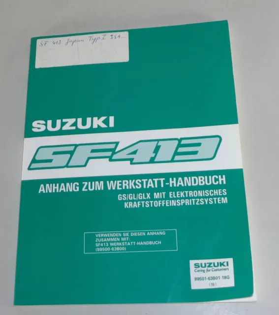 Manuale Officina Suzuki Swift EA Sf 413 GS Gl GLX Supplemento Stand 11/1989