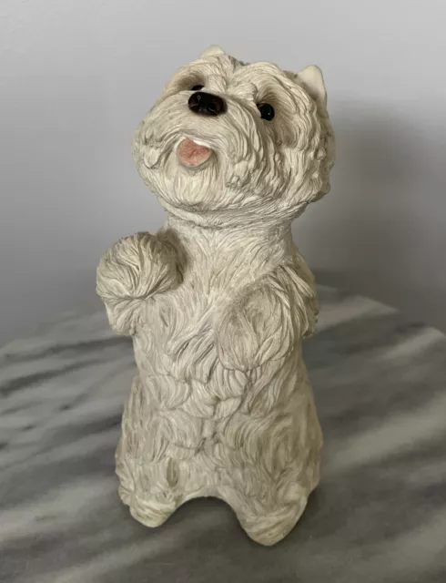 Vintage White West Highland Terrier Sandicast Handpainted by Sandra Brue 1985