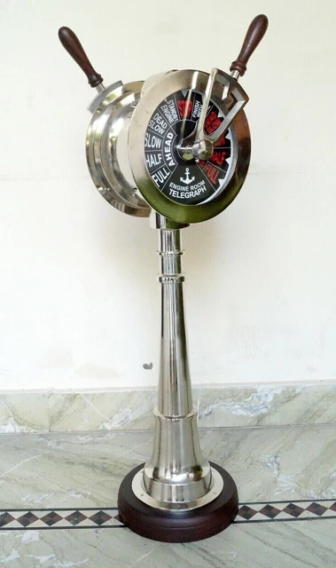 43'' Silver Telegraph Ship Engine Room Vintage Style Home Office Decor