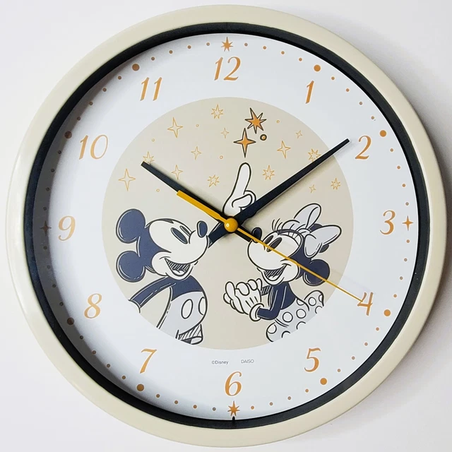 MICKEY MOUSE MINNIE Mouse Wall Clock Disney Daiso 9 Inch Non Ticking ...