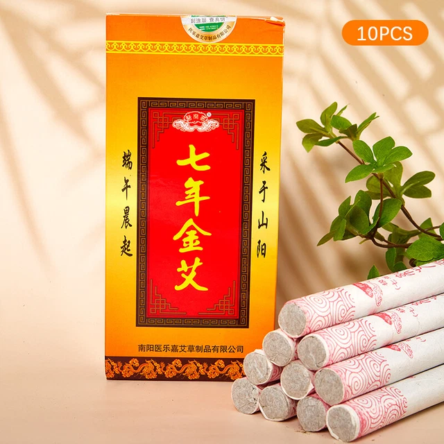 10pz Bastoncini Moxibustione Pura Rotoli Moxa Erboristeria Cinese Traditi. $6 Sg