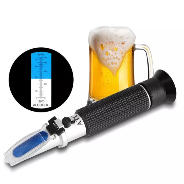 Alcohol 0-80% Handheld Test Refractometer Liquor Tester Meter Professional