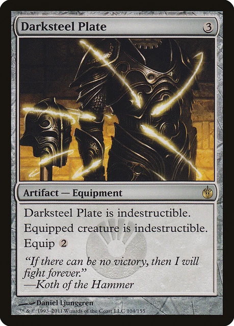Darksteel Plate 1x FOIL MBS MTG Mirrodin Besieged Rare MINT artifact