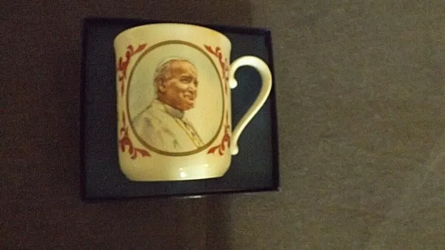 Royal Worcester, China Cup,  Pope John Paul British Visit, 1982, Boxed