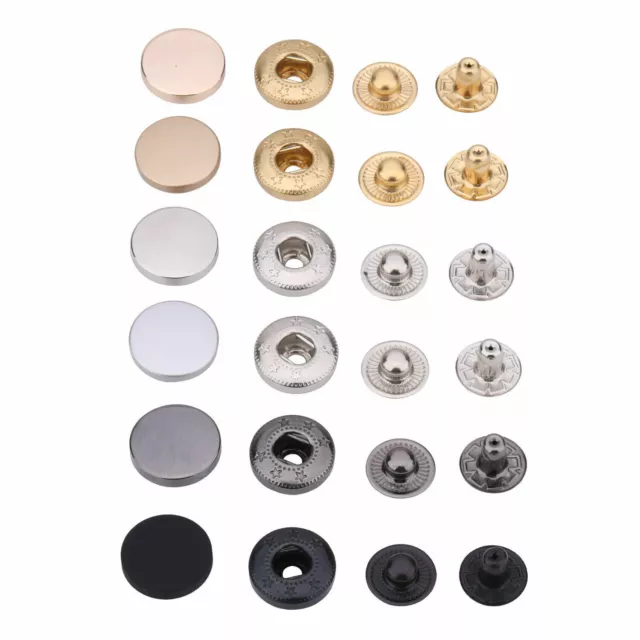 Snap Fasteners Press Studs Poppers Buttons Leather Alloy Metal 10mm/12.5mm/15mm