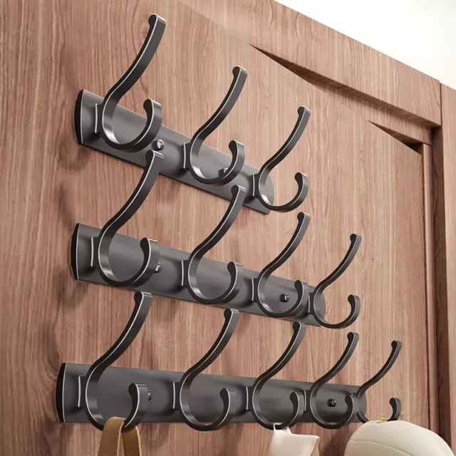 Aluminum 4 To 6 Hooks Key Coat Clothes Door Holder Rack Hook Wall Mounted Hanger