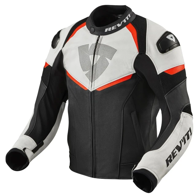 JACKET MOTORCYCLE SPORT Rev'It Revit Convex Leather Black Red TG