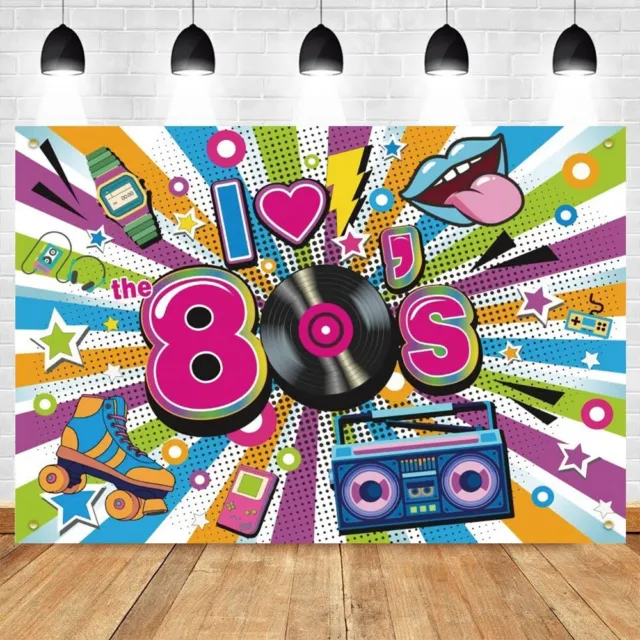 53PC 80S PARTY Decorations Retro Hip Hop Hanging Swirls Neon Rock Supplies  Theme £17.99 - PicClick UK