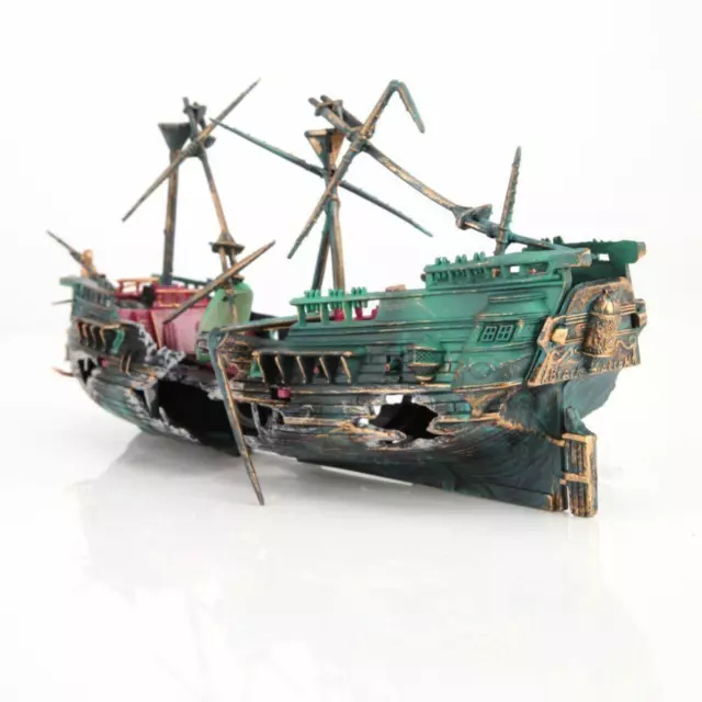 LARGE AQUARIUM DECORATION Boat Aquarium Ship Air Split Shipwreck Fish Tank  D-LU $12.50 - PicClick