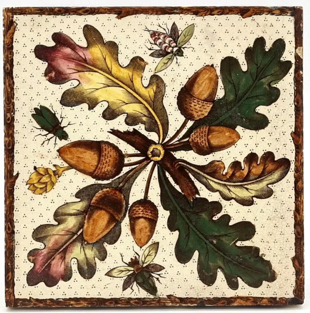 Antique Fireplace Transfer Printed Tile Sherwin & Cotton C1880 AE2